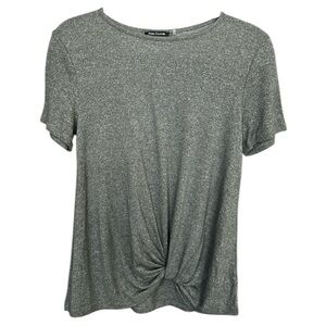 Pink Clover Heathered Green Knot Front Short Sleeve Tee - S